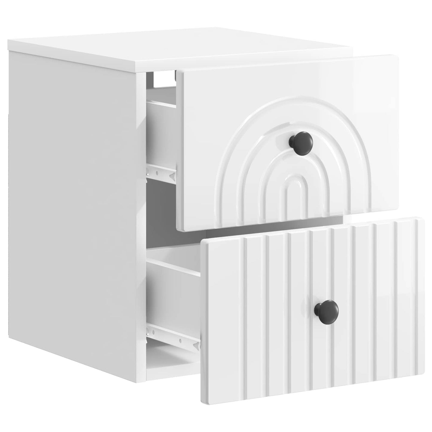 Vegghengt Nattbord 2 pcs Høgglans hvit 33 x 34,5 x 40 cm