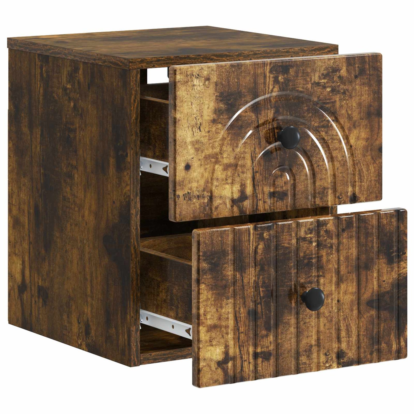 Vegghengt Nattbord Røkt Eik 33 x 34,5 x 40 cm Konstruert tre