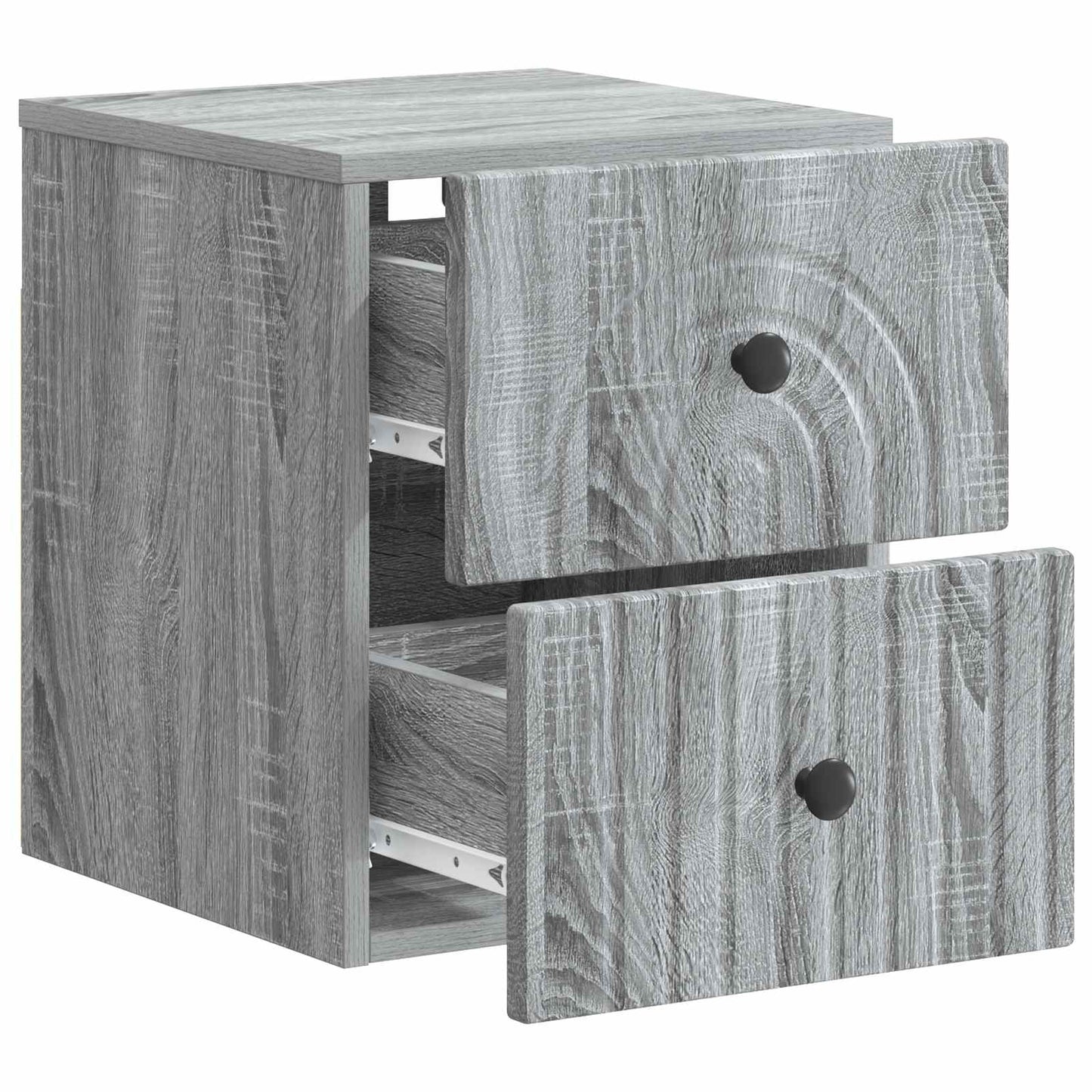 Vegghengt Nattbord med skuff 2 pcs Grå sonoma 33 x 34,5 x 40 cm