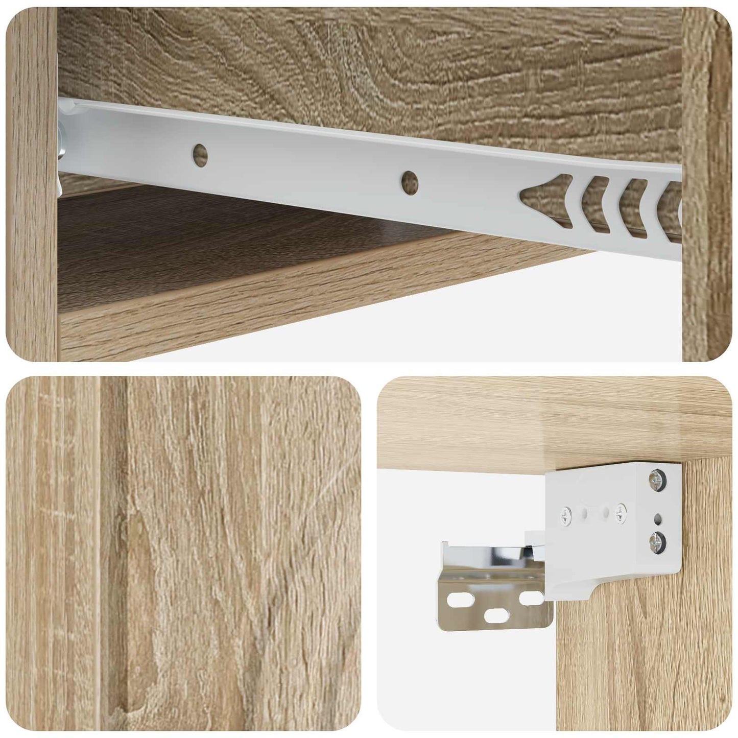 Vegghengt Sidebord Sonoma eik 59 x 34,5 x 17 cm Konstruert tre
