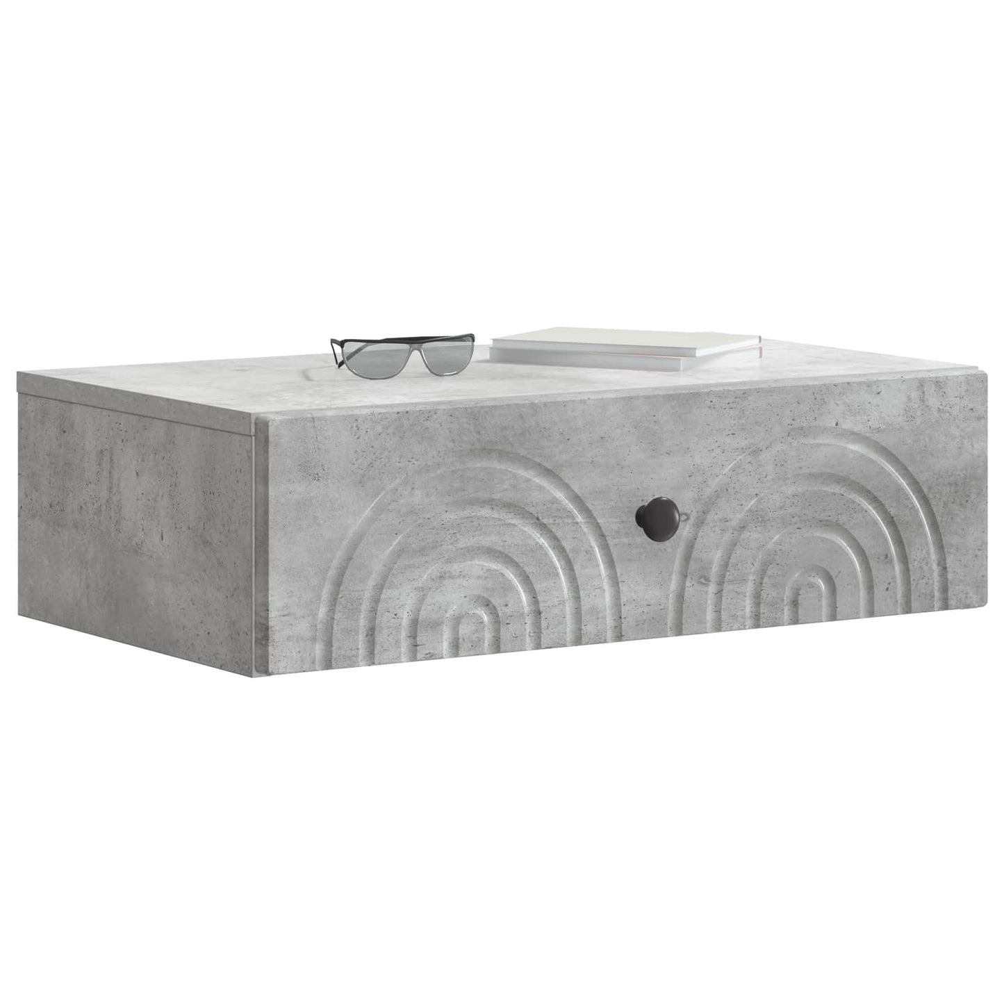 Vegghengt Sidebord Betonggrå 59 x 34,5 x 17 cm Konstruert tre