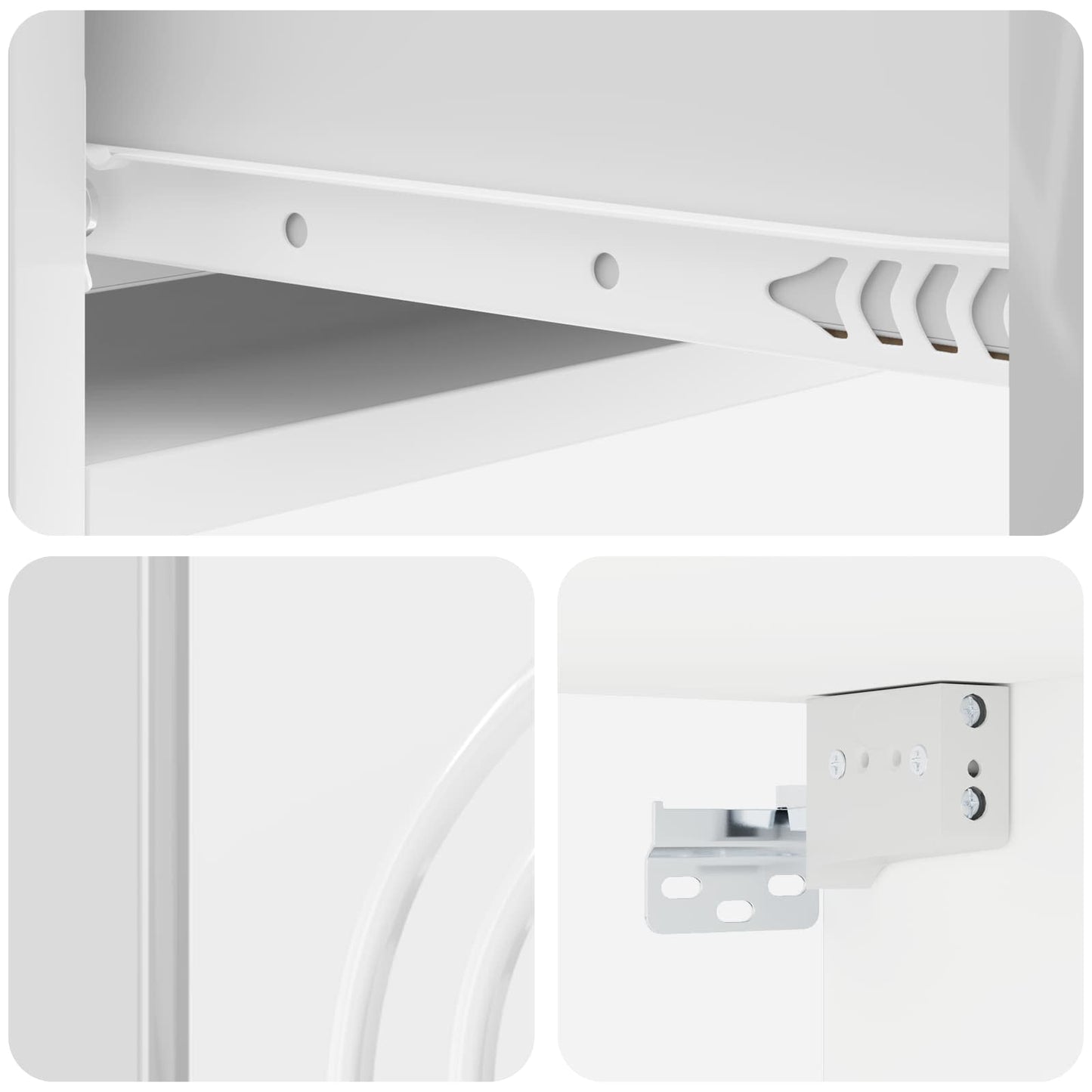 Vegghengt Sidebord Høgglans hvit 59 x 34,5 x 17 cm