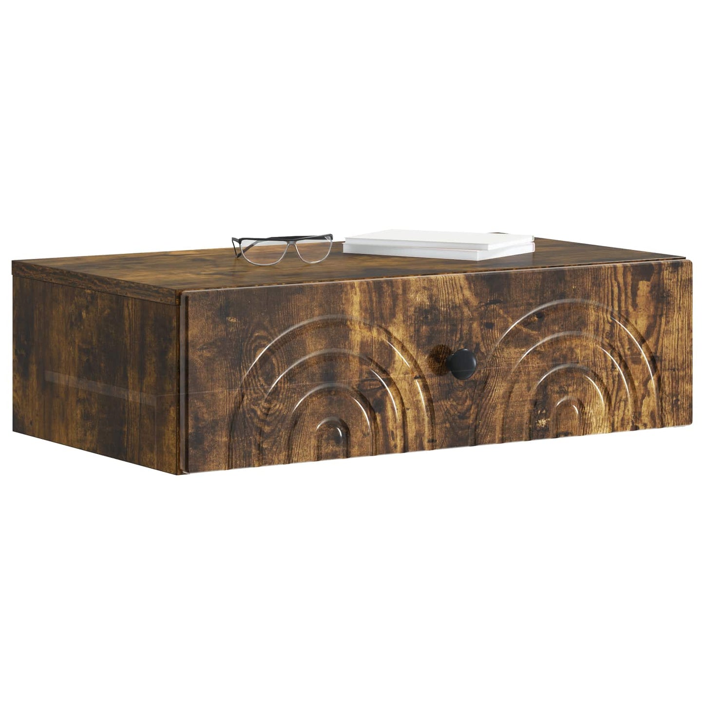 Vegghengt Sidebord Røkt Eik 59 x 34,5 x 17 cm Konstruert tre