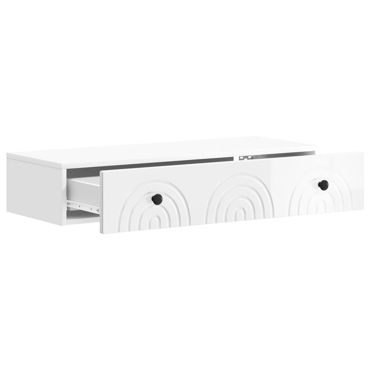 Vegghengt Sidebord Høgglans hvit 87,5 x 34,5 x 17 cm