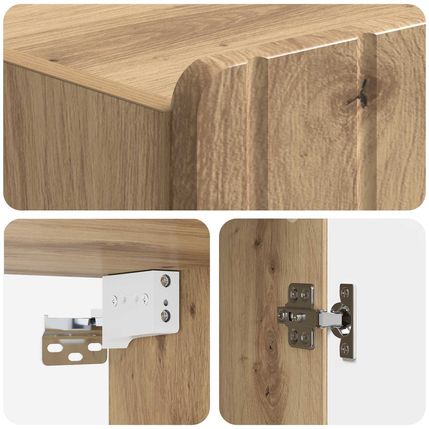 Vegghengt skap Artisan eik 59 x 31 x 64 cm Konstruert tre