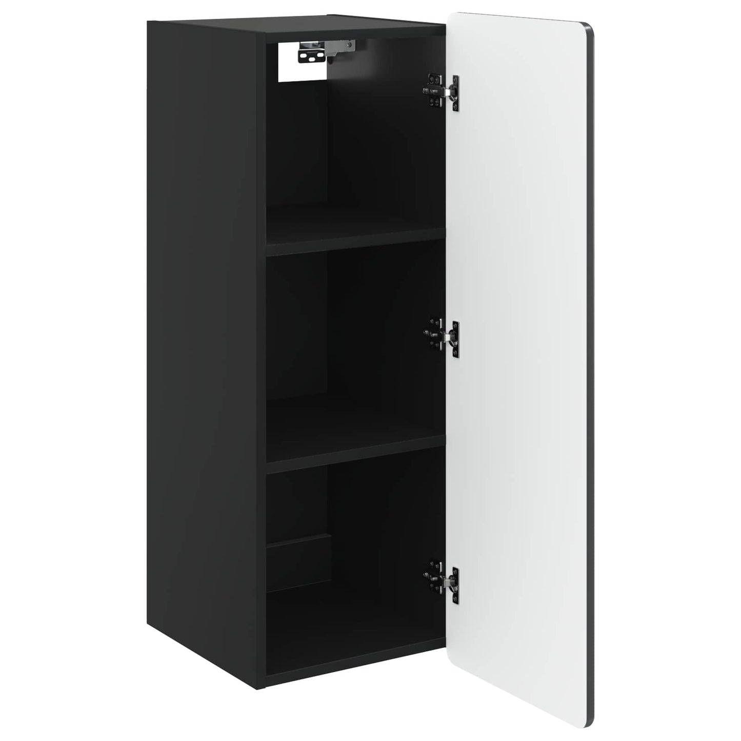 Vegghengt skap Svart 33 x 34,5 x 94 cm Konstruert tre