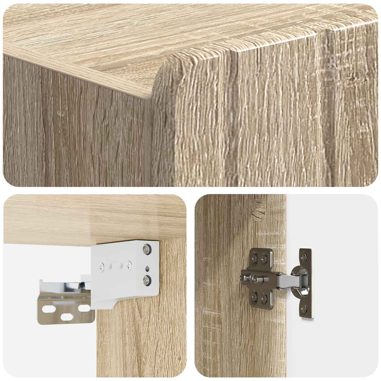 Vegghengt skap Sonoma eik 33 x 34,5 x 94 cm Konstruert tre