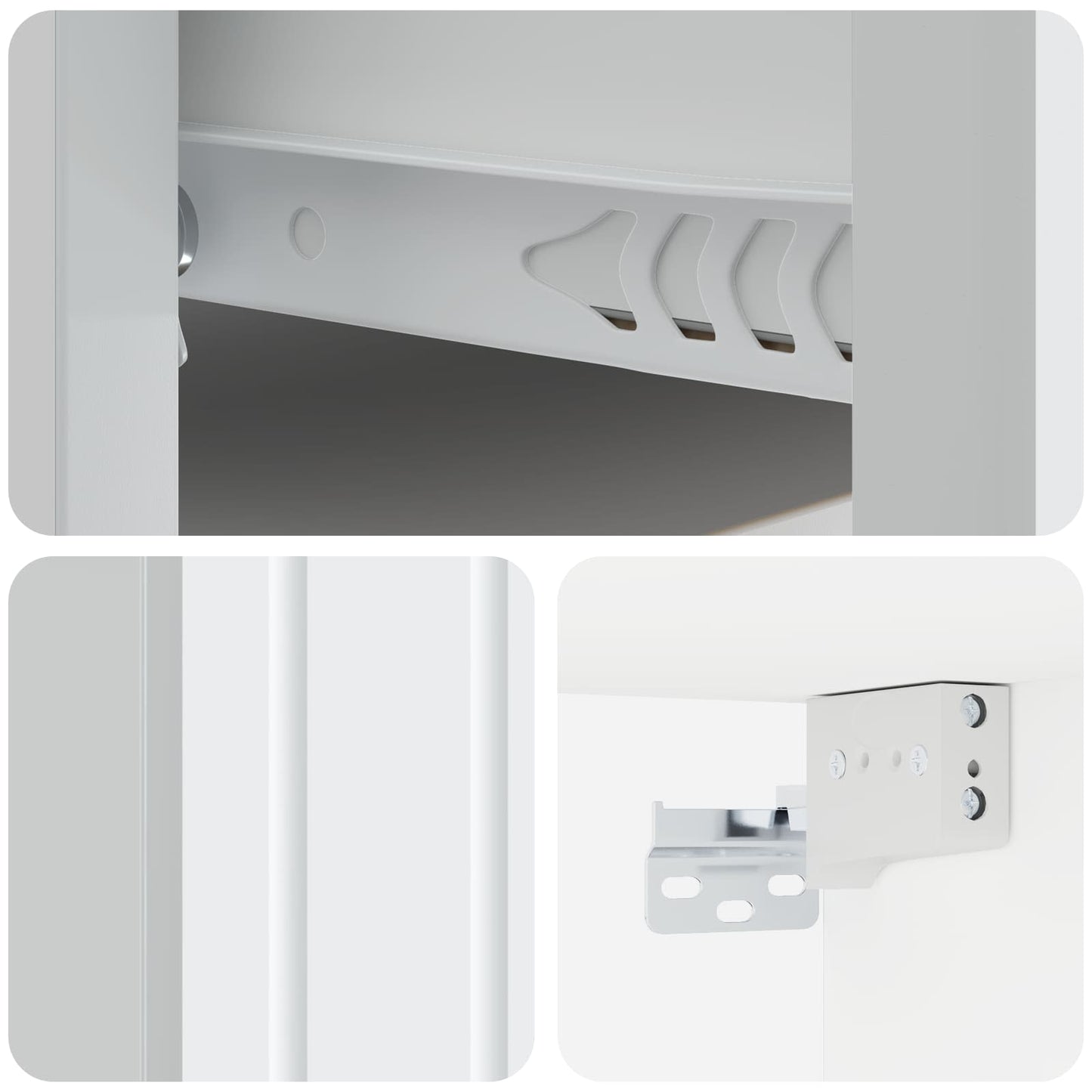 Vegghengt Nattbord 2 pcs Hvit 33 x 34,5 x 24 cm Konstruert tre