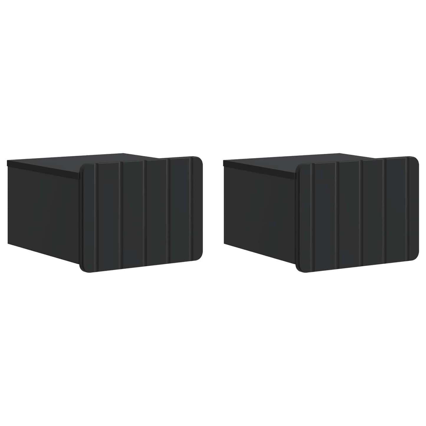 Vegghengt Nattbord 2 pcs Svart 33 x 34,5 x 24 cm Konstruert tre