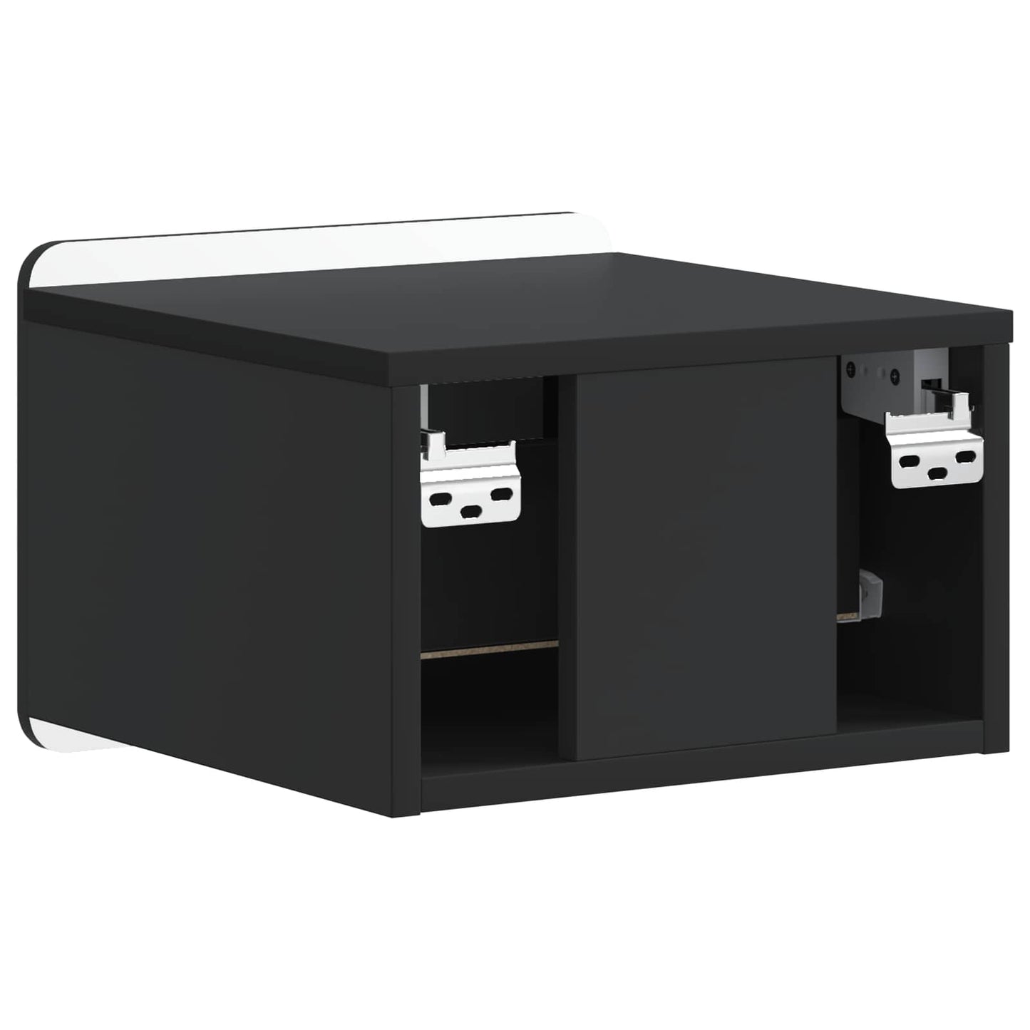 Vegghengt Nattbord 2 pcs Svart 33 x 34,5 x 24 cm Konstruert tre