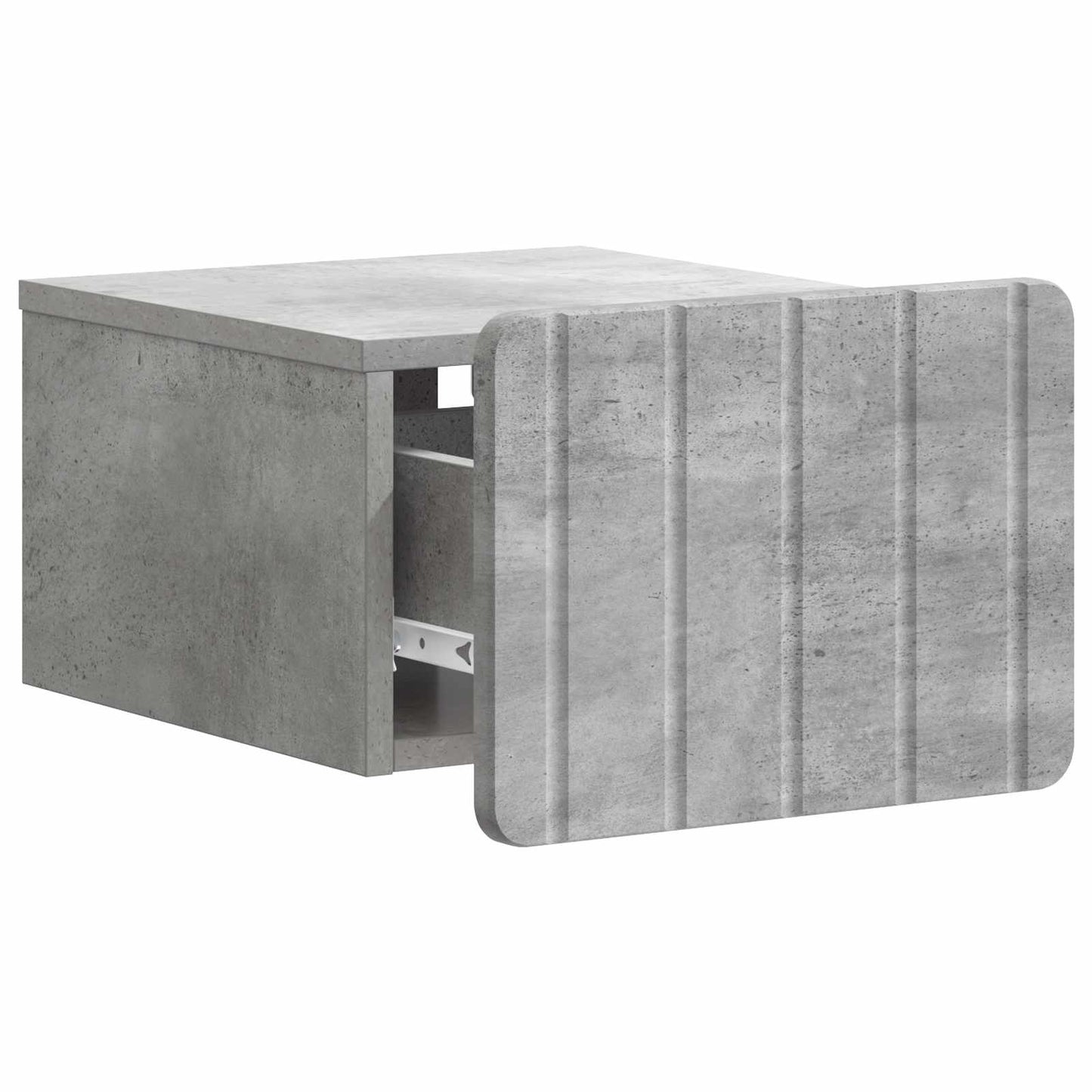 Vegghengt Nattbord med skuff 2 pcs Betonggrå 33 x 34,5 x 24 cm