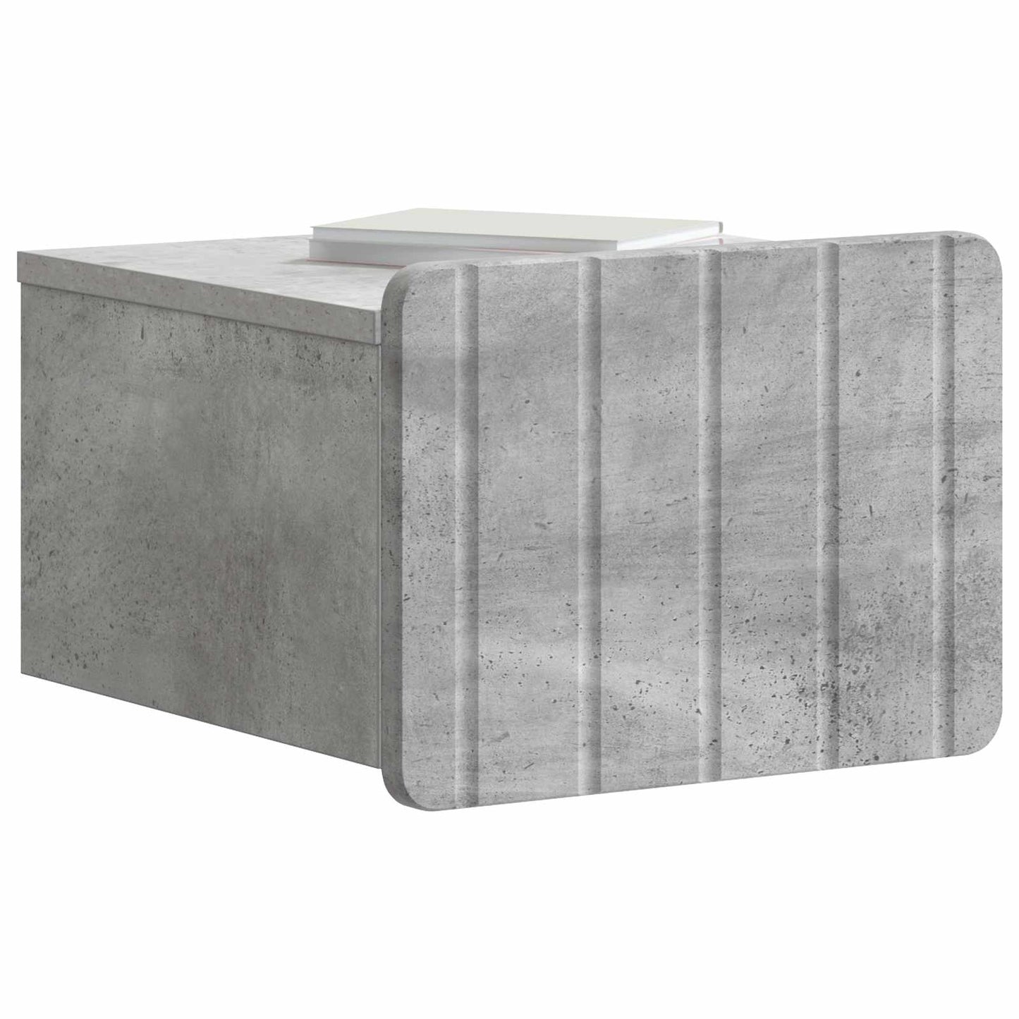 Vegghengt Nattbord med skuff 2 pcs Betonggrå 33 x 34,5 x 24 cm