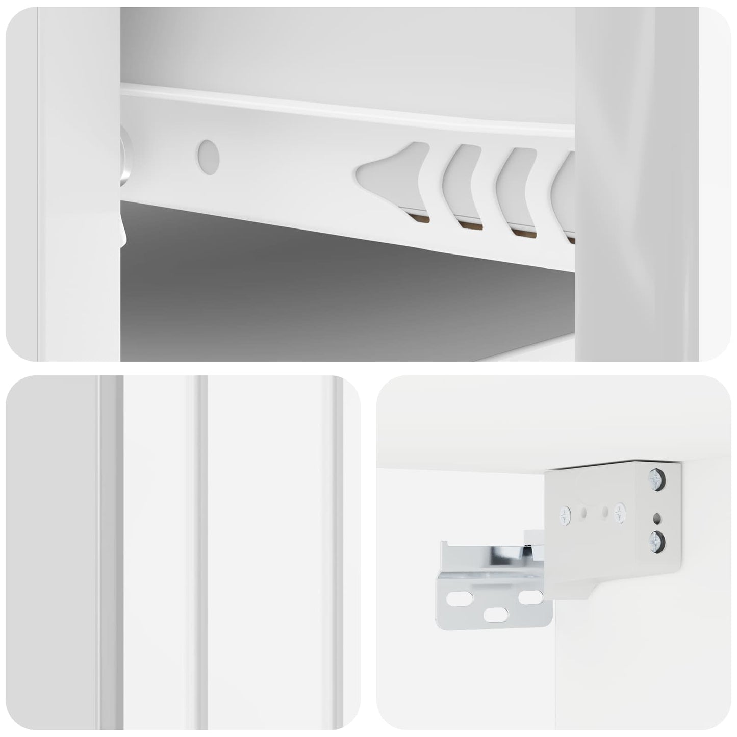 Vegghengt Nattbord 2 pcs Høgglans hvit 33 x 34,5 x 24 cm