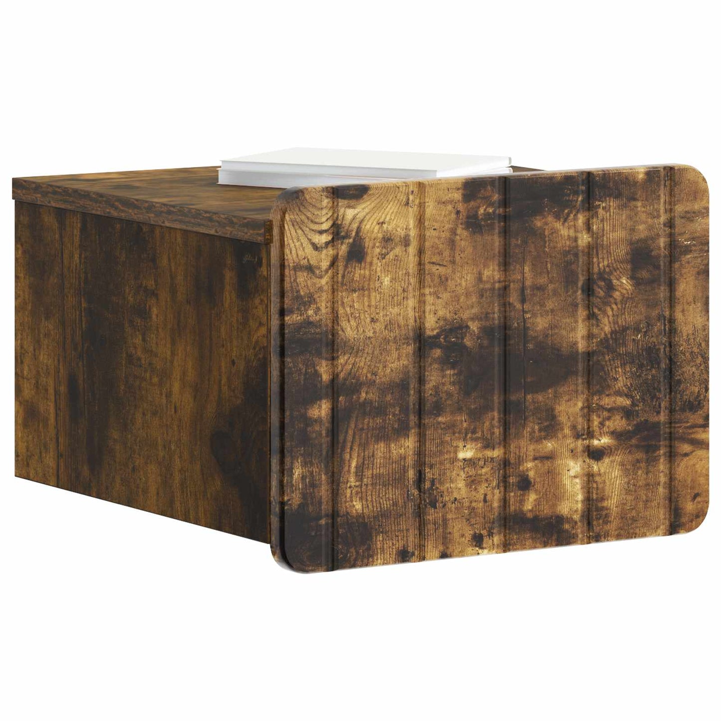 Vegghengt Nattbord Røkt Eik 33 x 34,5 x 24 cm Konstruert tre