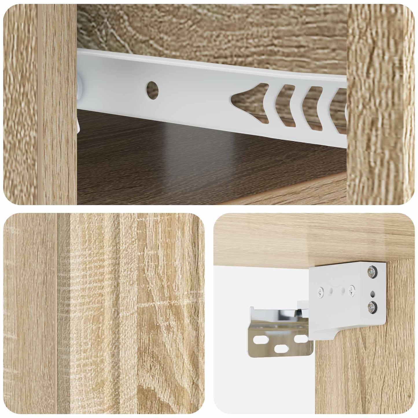 Vegghengt Nattbord Sonoma eik 49 x 34,5 x 24 cm Konstruert tre