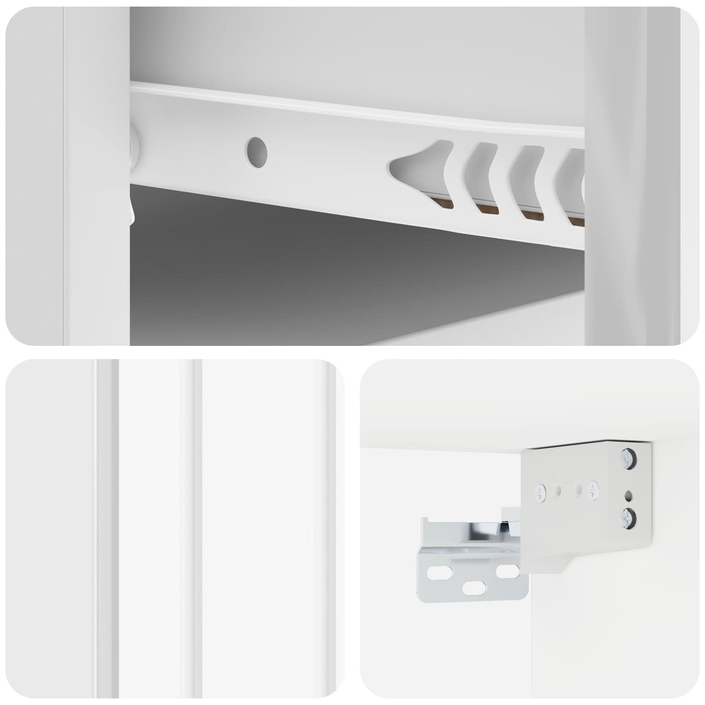 Vegghengt Nattbord 2 pcs Høgglans hvit 49 x 34,5 x 24 cm