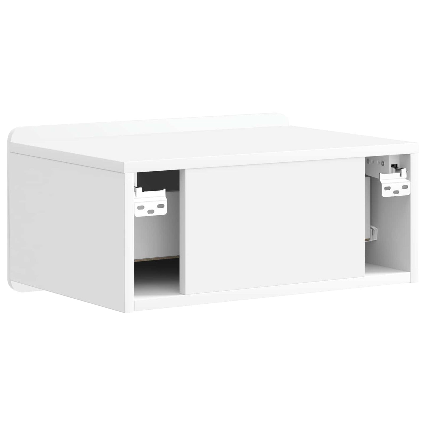 Vegghengt Nattbord 2 pcs Høgglans hvit 49 x 34,5 x 24 cm
