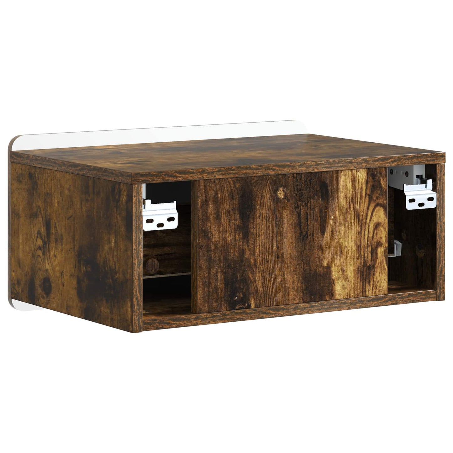 Vegghengt Nattbord Røkt Eik 49 x 34,5 x 24 cm Konstruert tre