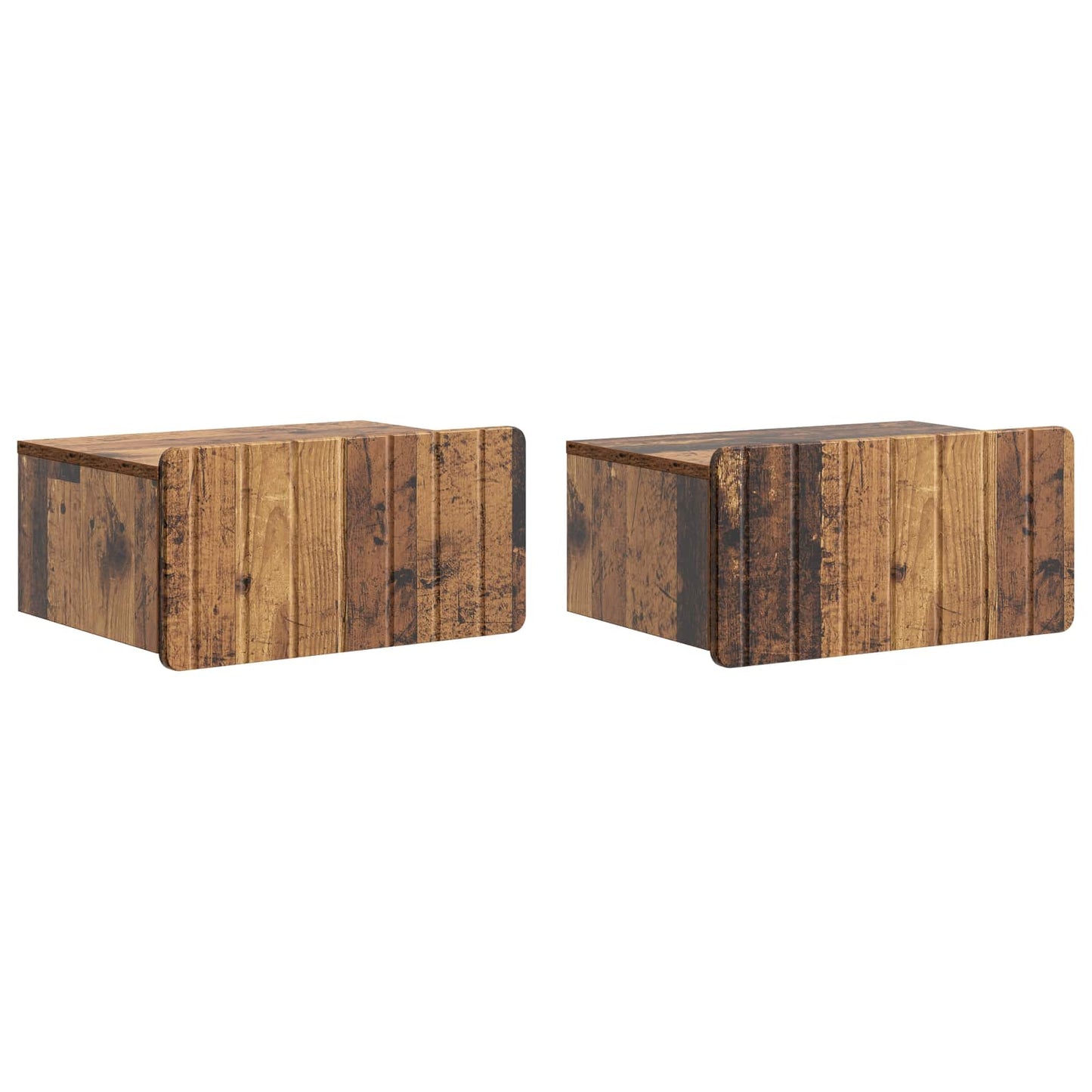 Vegghengt Nattbord 2 pcs Gammelt tre 49 x 34,5 x 24 cm