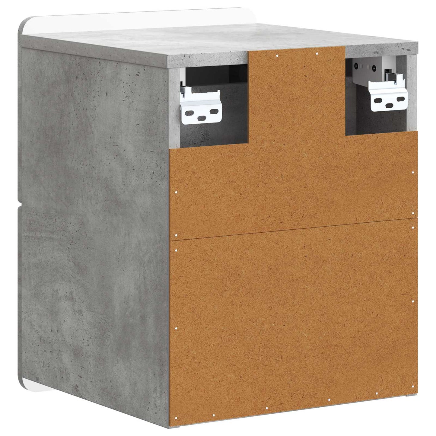 Vegghengt Nattbord Betonggrå 33 x 34,5 x 43 cm Konstruert tre