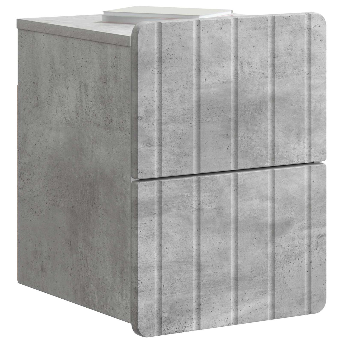 Vegghengt Nattbord med skuff 2 pcs Betonggrå 33 x 34,5 x 43 cm