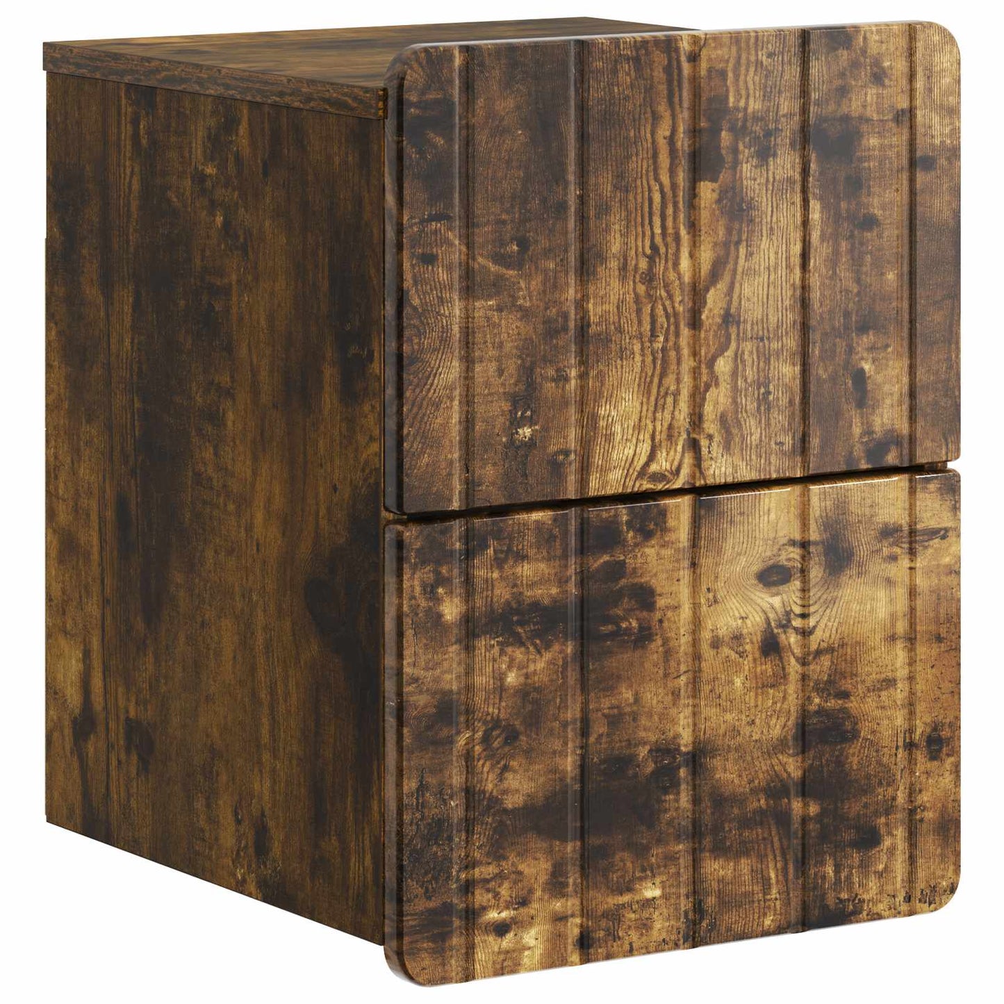 Vegghengt Nattbord Røkt Eik 33 x 34,5 x 43 cm Konstruert tre