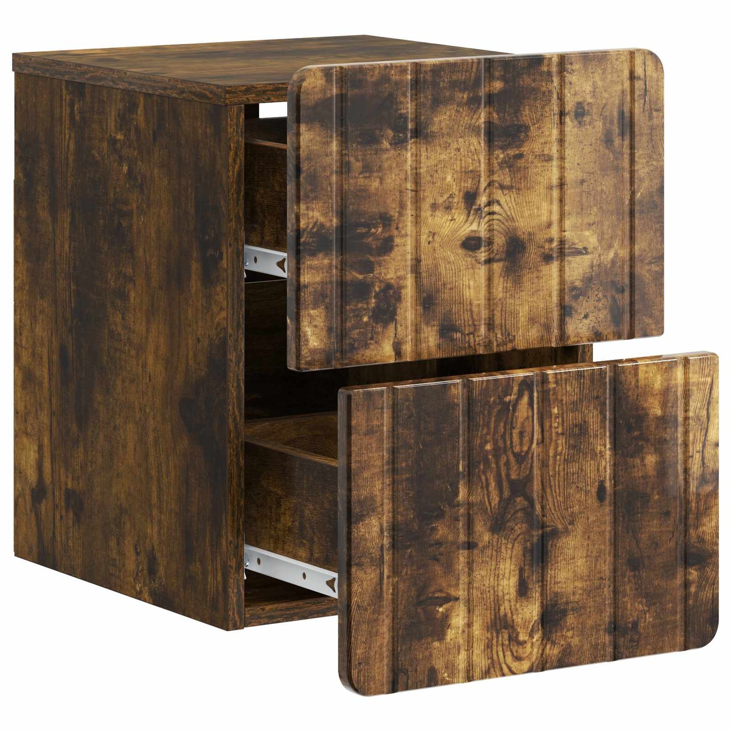 Vegghengt Nattbord Røkt Eik 33 x 34,5 x 43 cm Konstruert tre