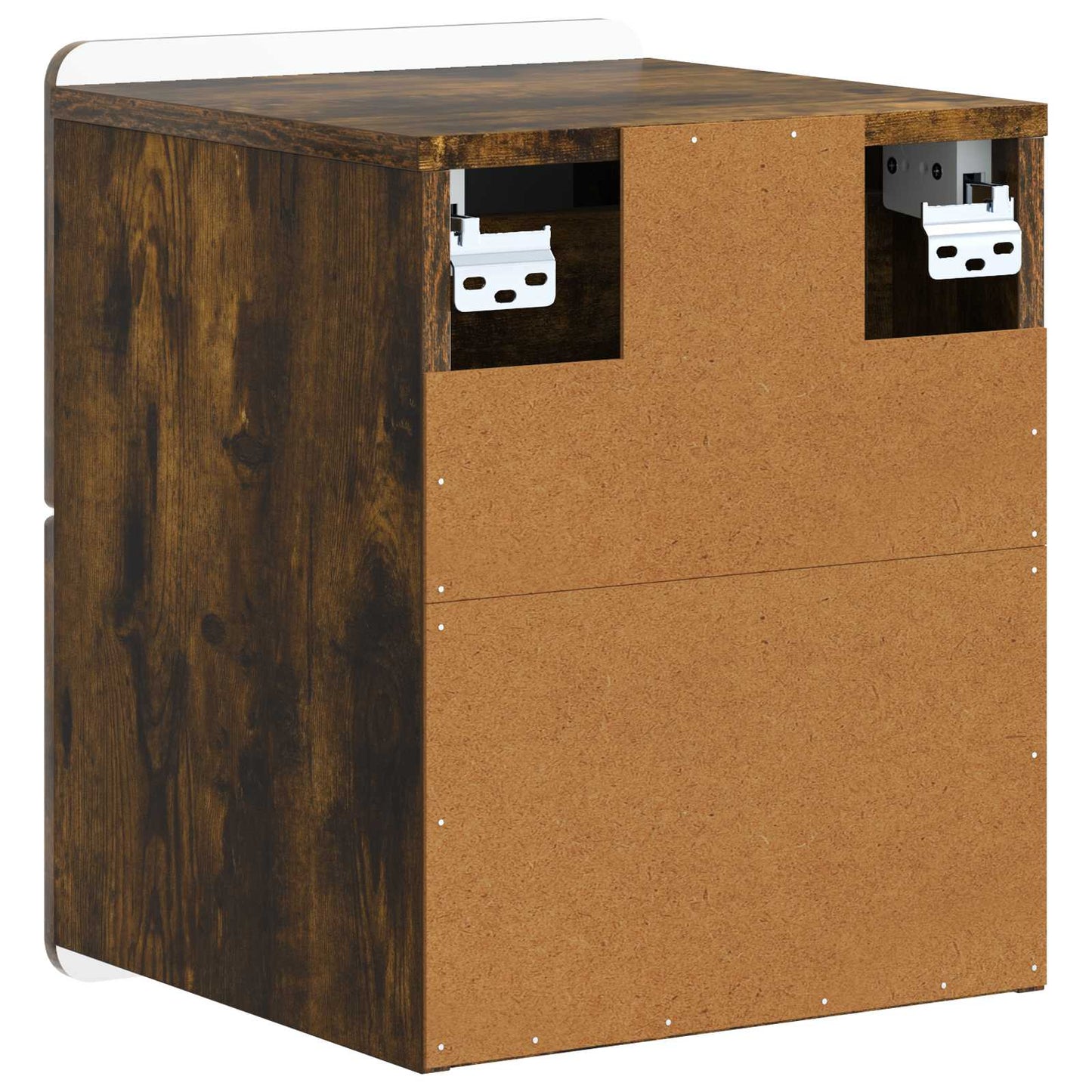 Vegghengt Nattbord Røkt Eik 33 x 34,5 x 43 cm Konstruert tre