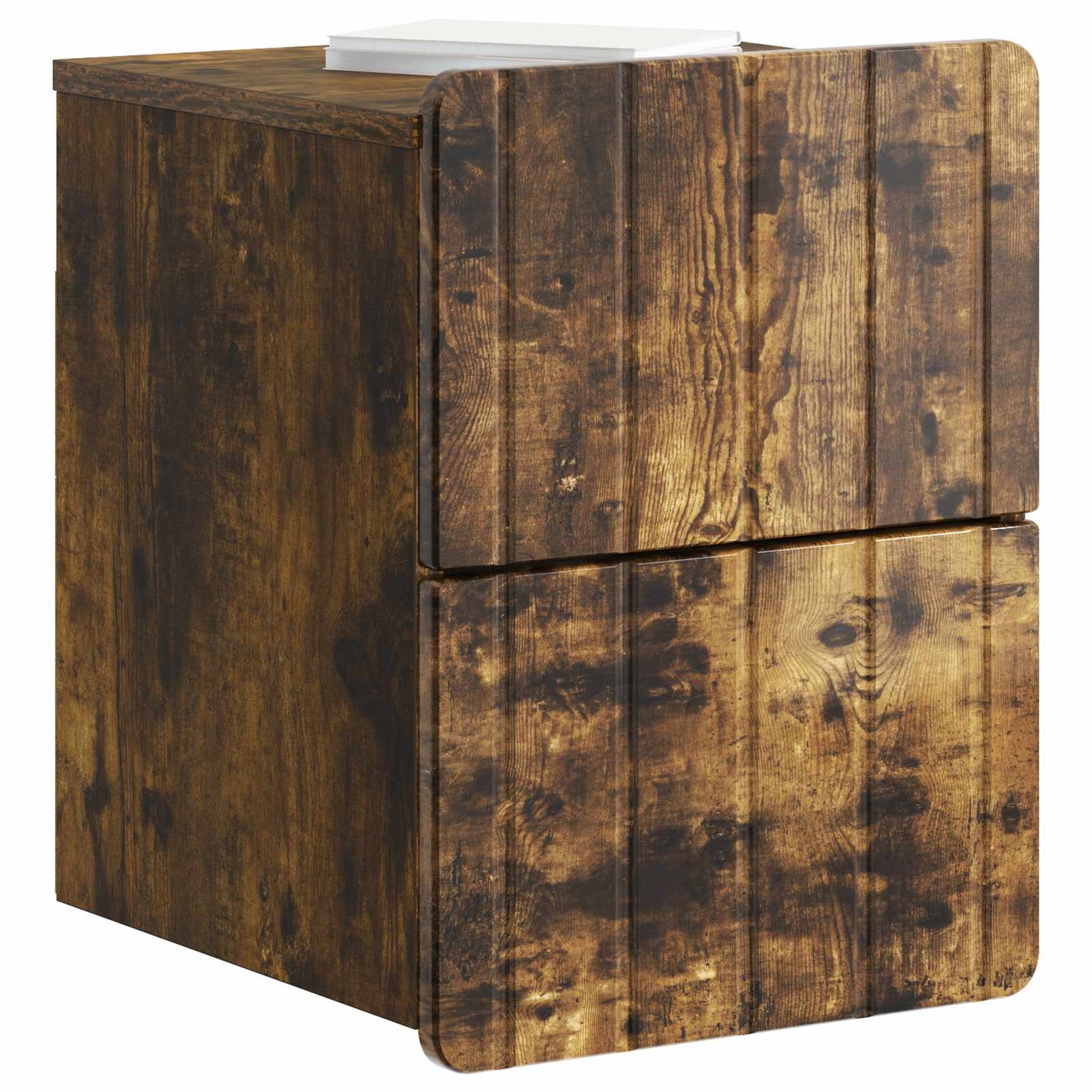 Vegghengt Nattbord Røkt Eik 33 x 34,5 x 43 cm Konstruert tre
