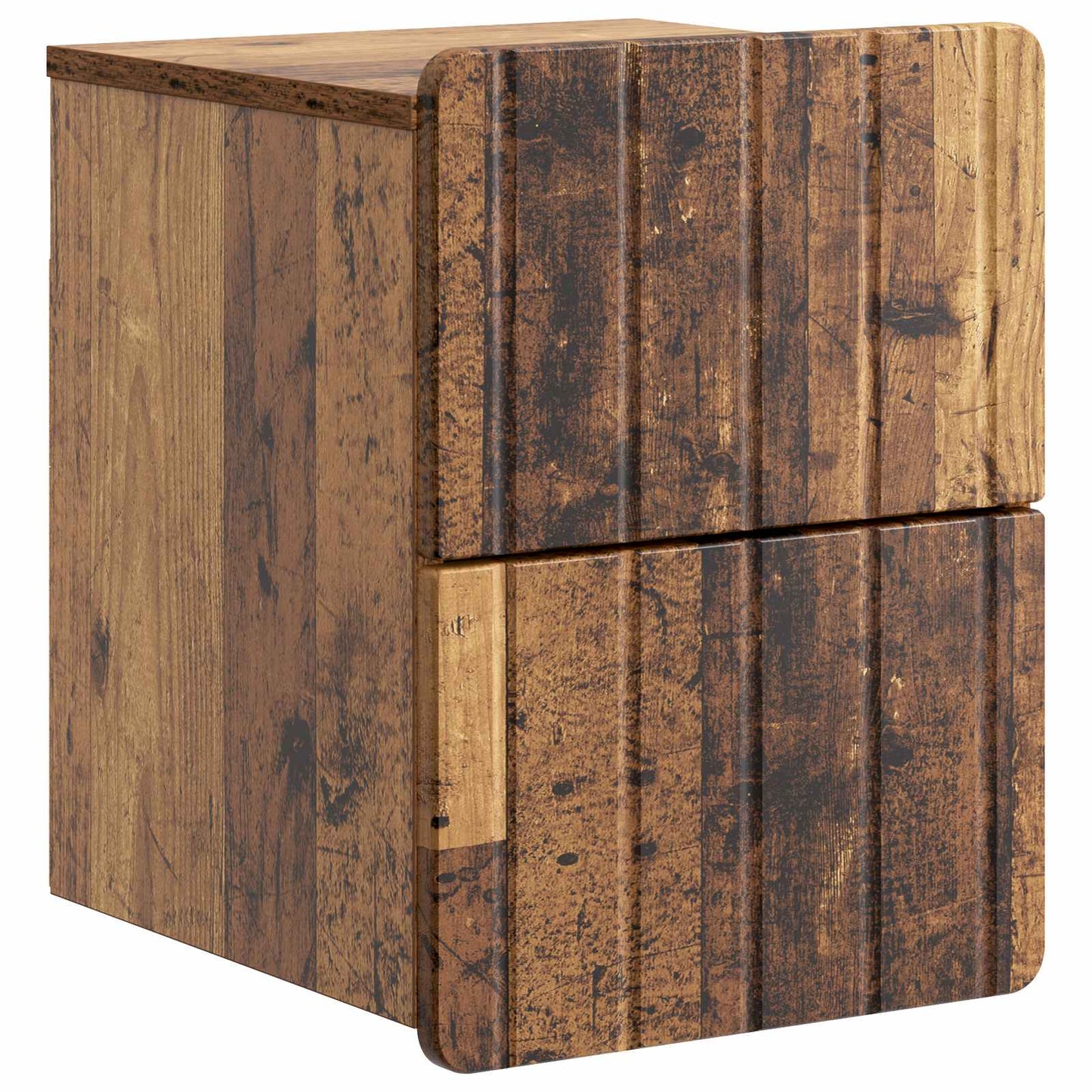 Vegghengt Nattbord 2 pcs Gammelt tre 33 x 34,5 x 43 cm