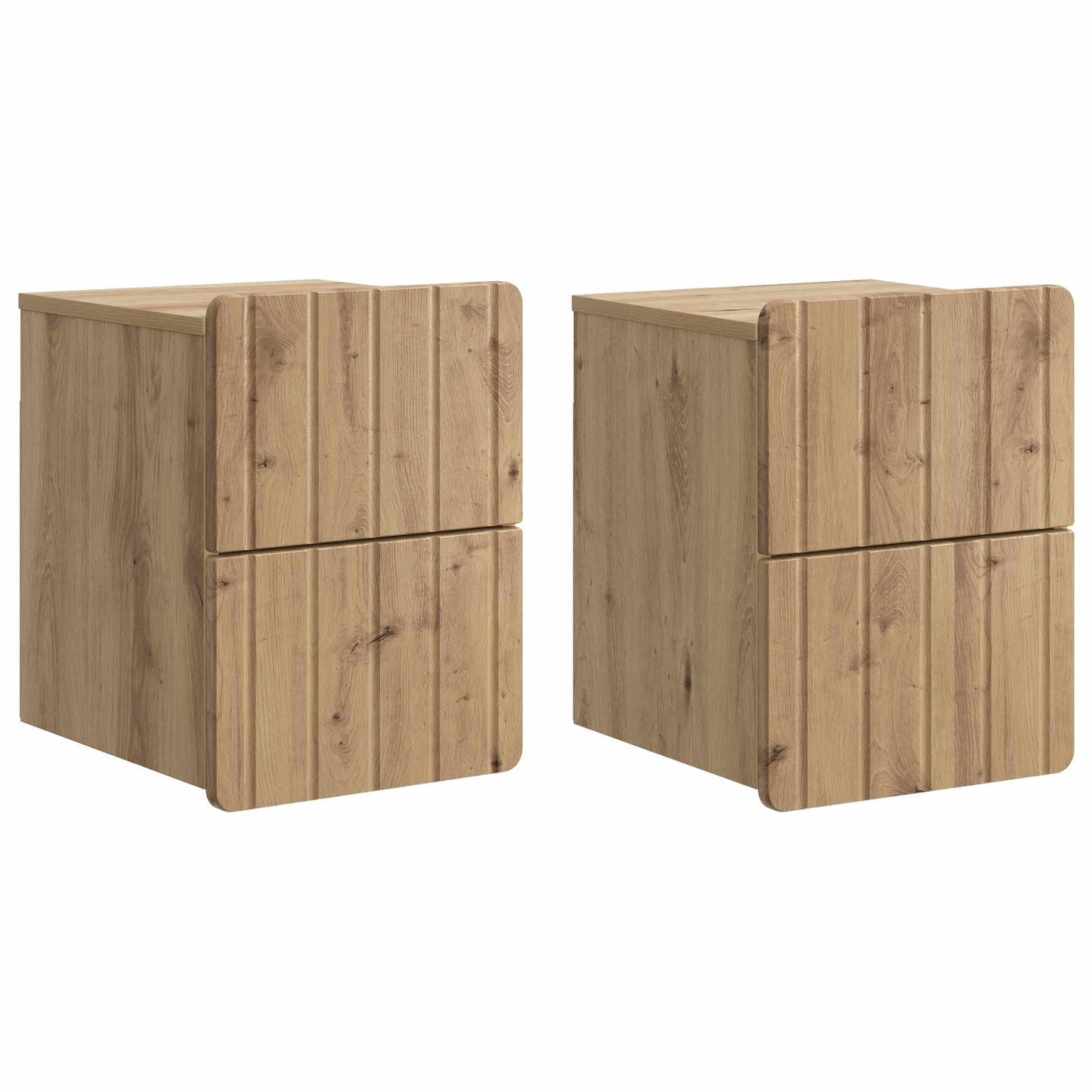 Vegghengt Nattbord 2 stk. Artisan eik 33 x 34,5 x 43 cm