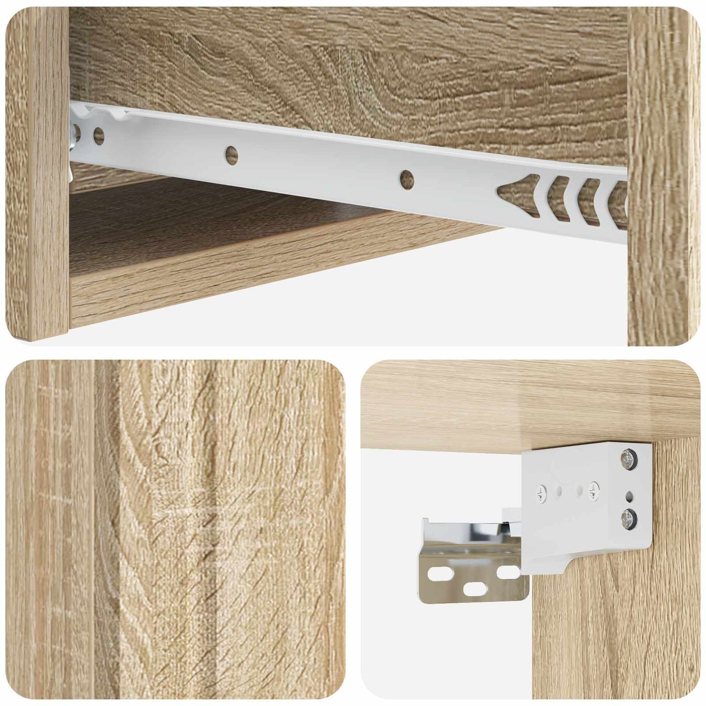 Vegghengt Sidebord Sonoma eik 59 x 34,5 x 17 cm Konstruert tre