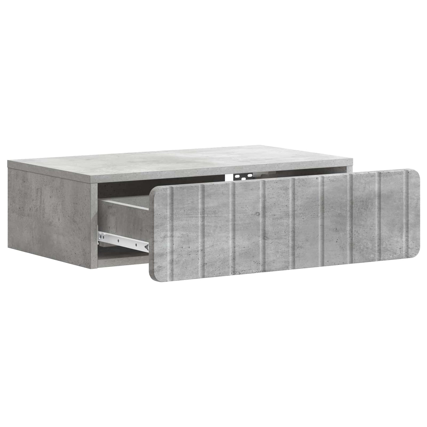 Vegghengt Sidebord Betonggrå 59 x 34,5 x 17 cm Konstruert tre