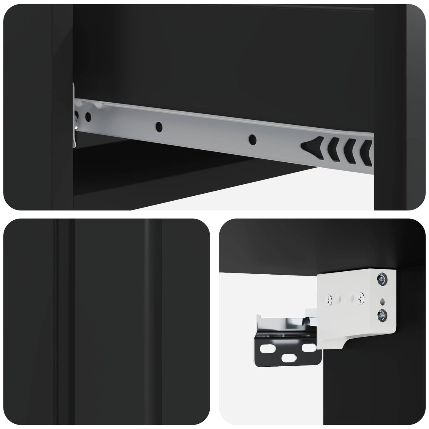 Vegghengt Sidebord Svart 87,5 x 34,5 x 17 cm Konstruert tre