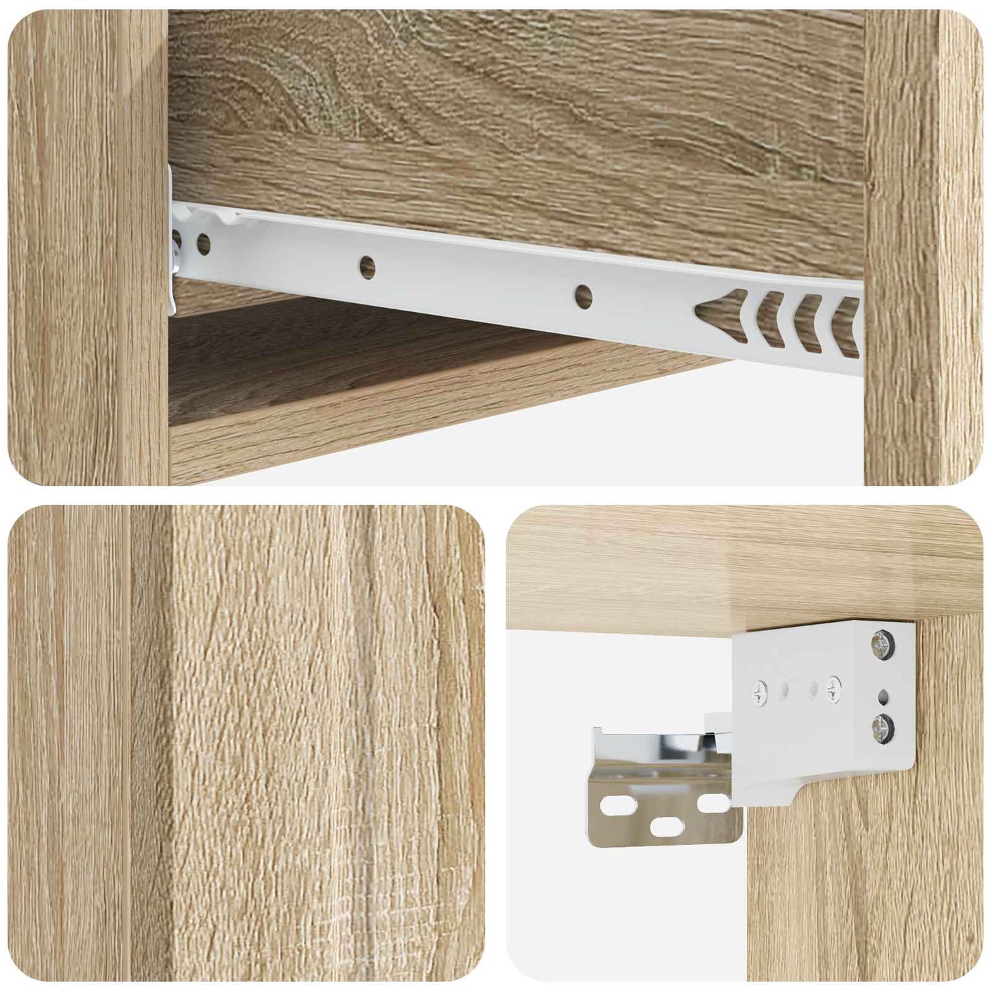 Vegghengt Sidebord Sonoma eik 87,5 x 34,5 x 17 cm