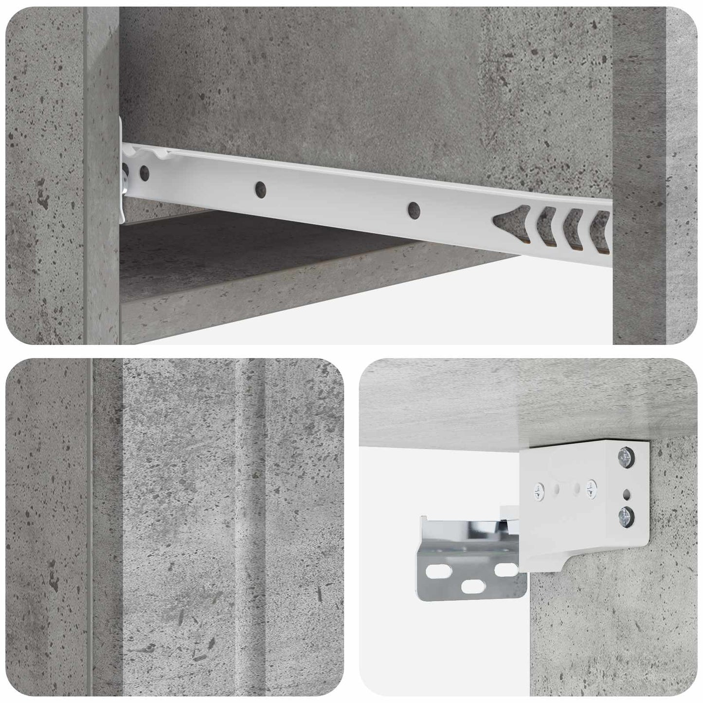 Vegghengt Sidebord Betonggrå 87,5 x 34,5 x 17 cm Konstruert tre