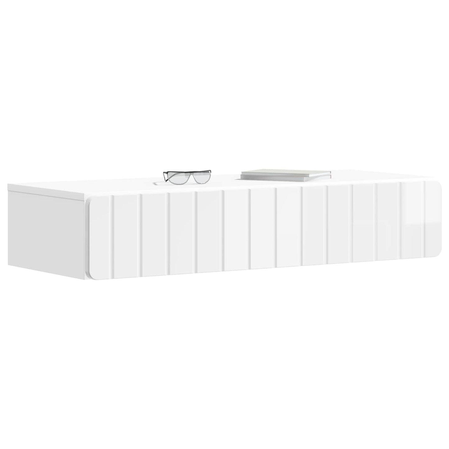 Vegghengt Sidebord Høgglans hvit 87,5 x 34,5 x 17 cm