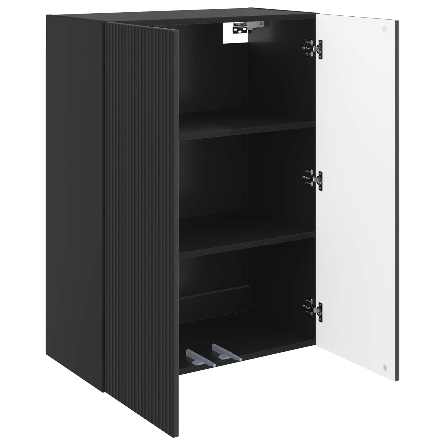 Vegghengt skap Svart 66 x 34,5 x 90 cm Konstruert tre