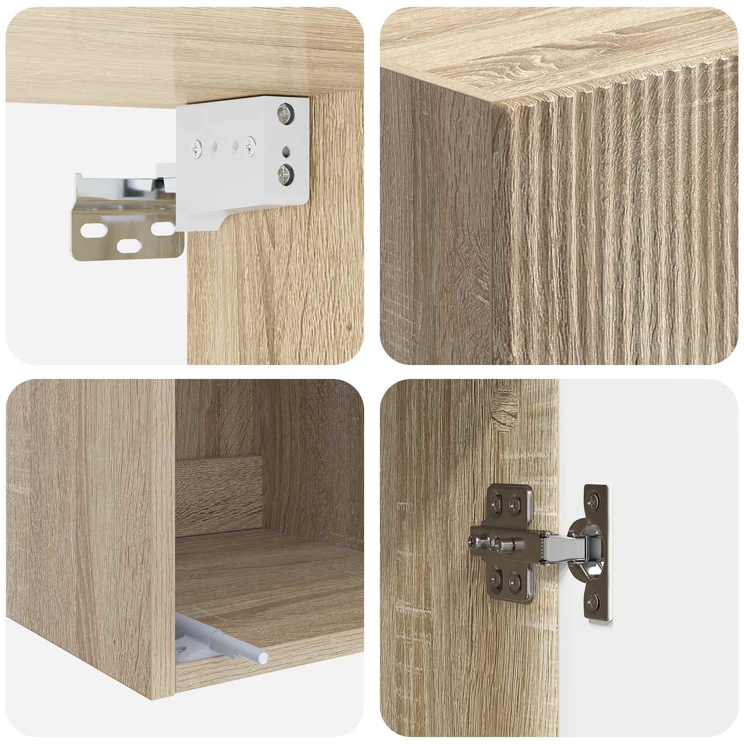 Vegghengt skap Sonoma eik 33 x 34,5 x 90 cm Konstruert tre