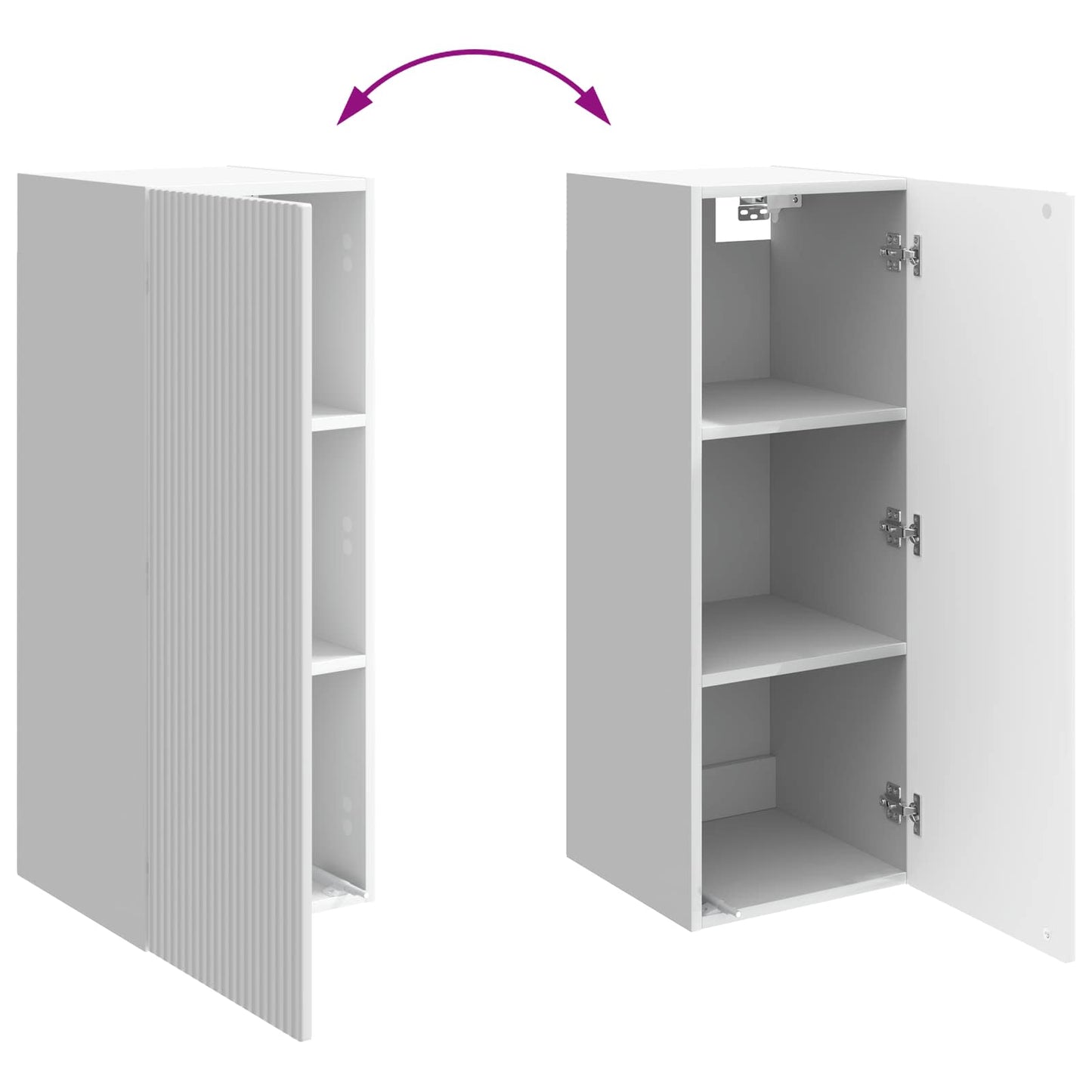 Vegghengt skap Høgglans hvit 33 x 34,5 x 90 cm Konstruert tre