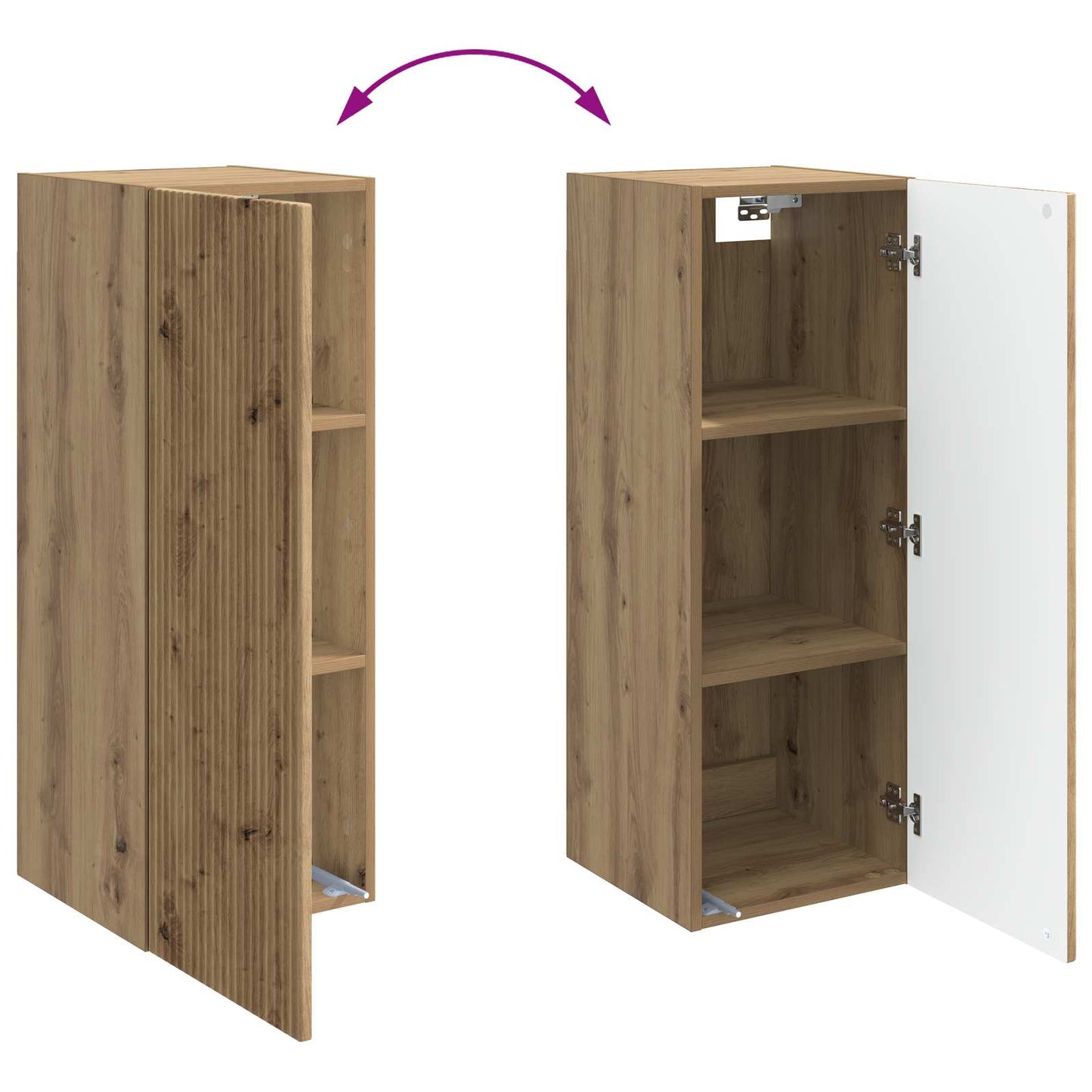 Vegghengt skap 33 x 34,5 x 90 cm Konstruert tre Artisan eik