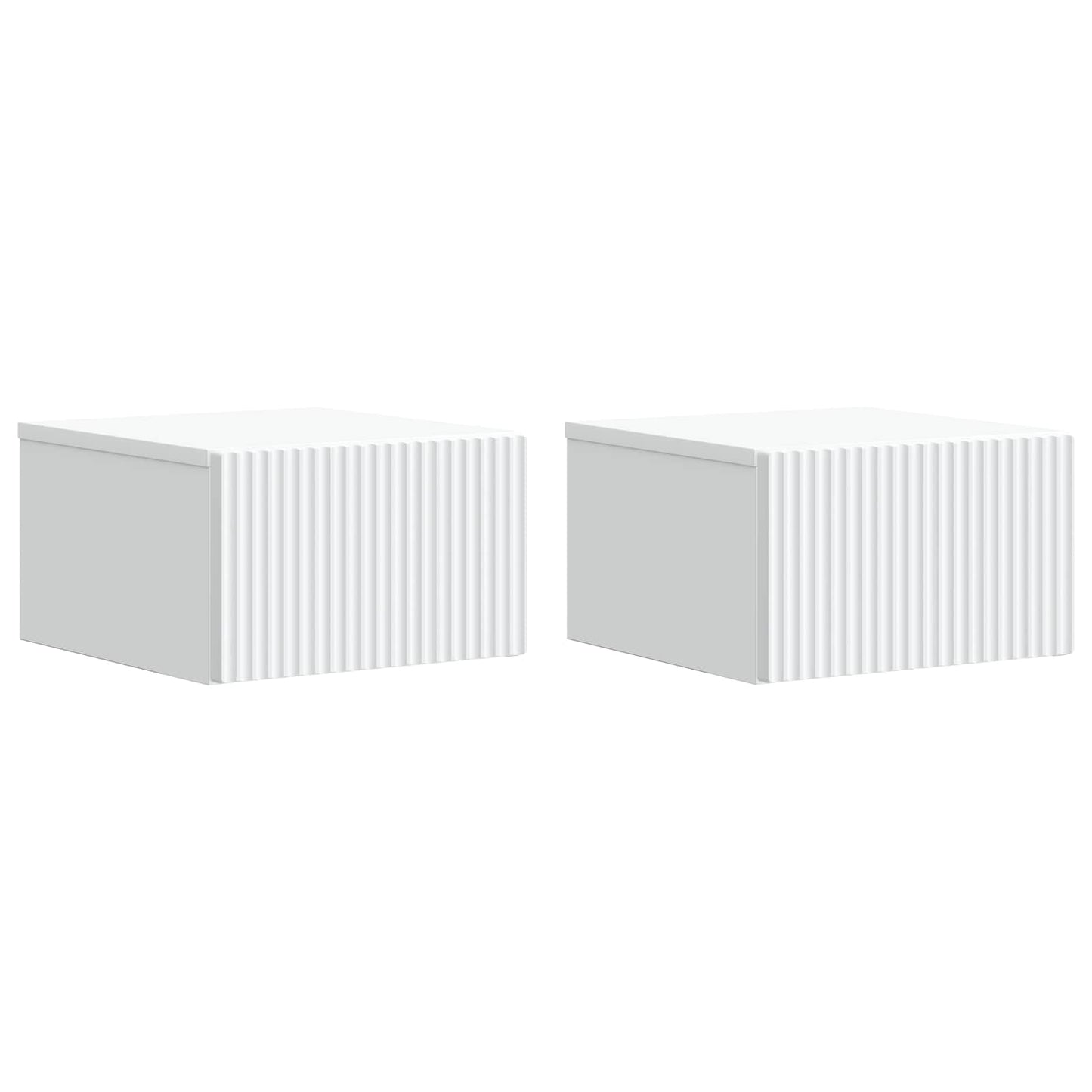 Vegghengt Nattbord 2 pcs Hvit 33 x 34,5 x 20 cm Konstruert tre