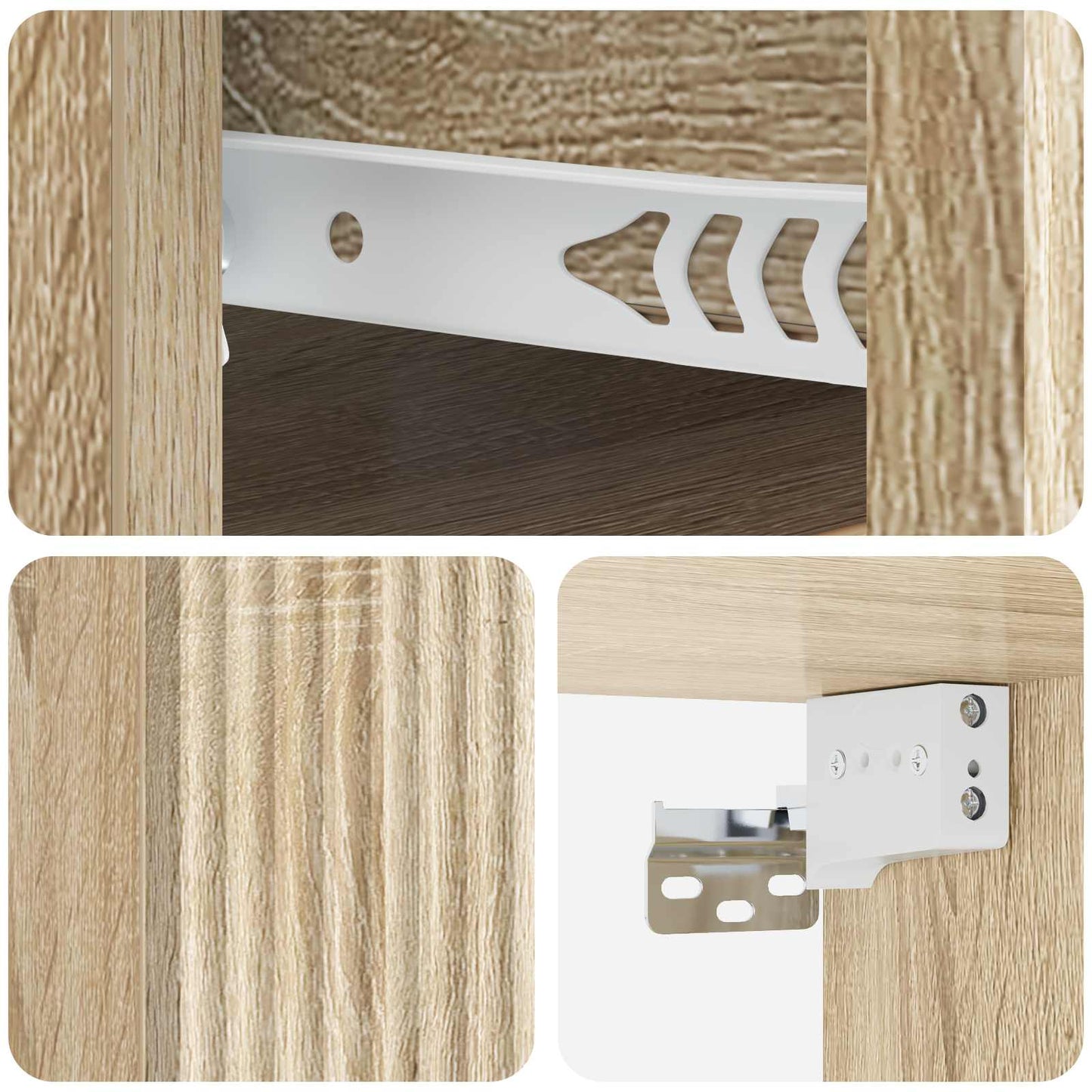 Vegghengt Nattbord Sonoma eik 33 x 34,5 x 20 cm Konstruert tre