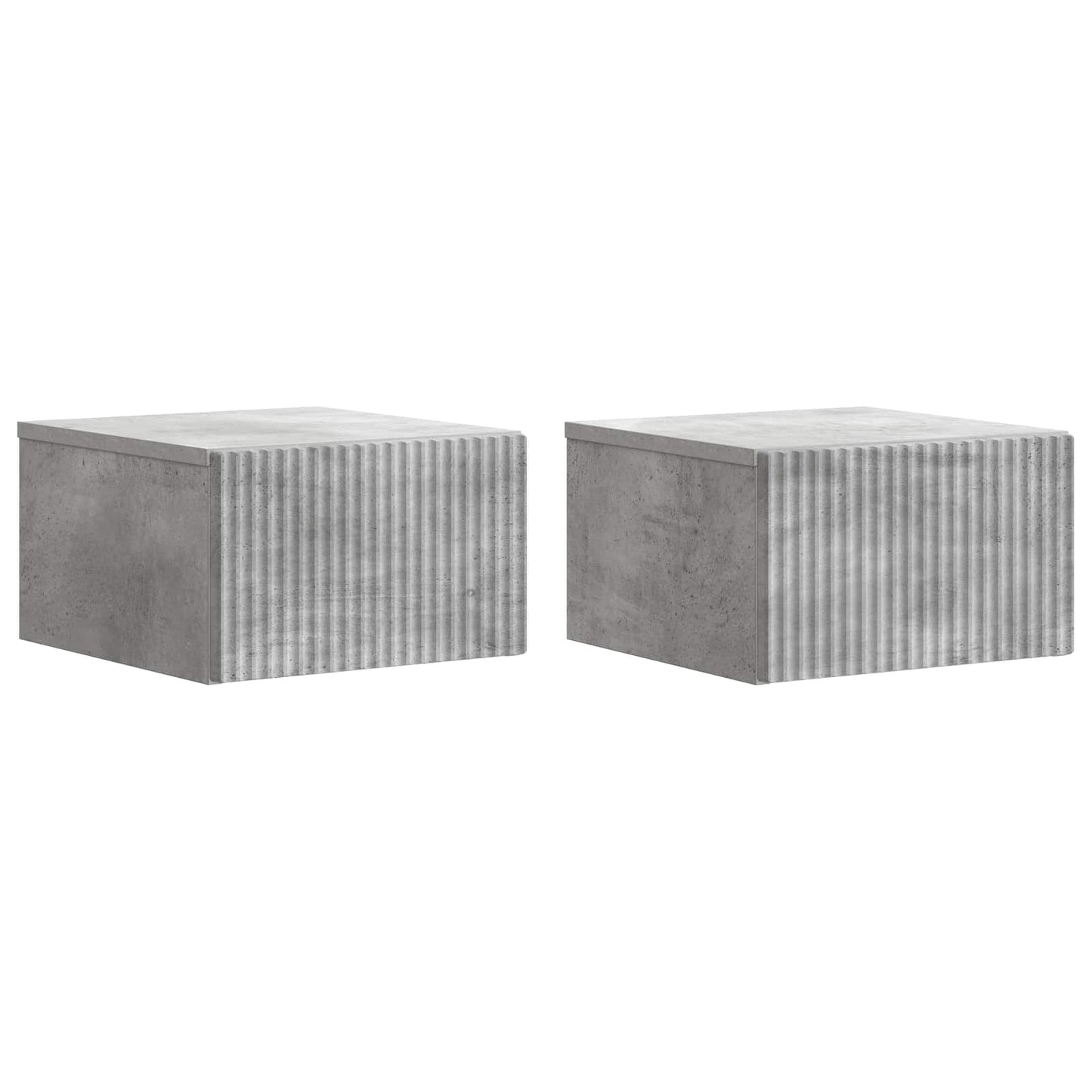 Vegghengt Nattbord med skuff 2 pcs Betonggrå 33 x 34,5 x 20 cm
