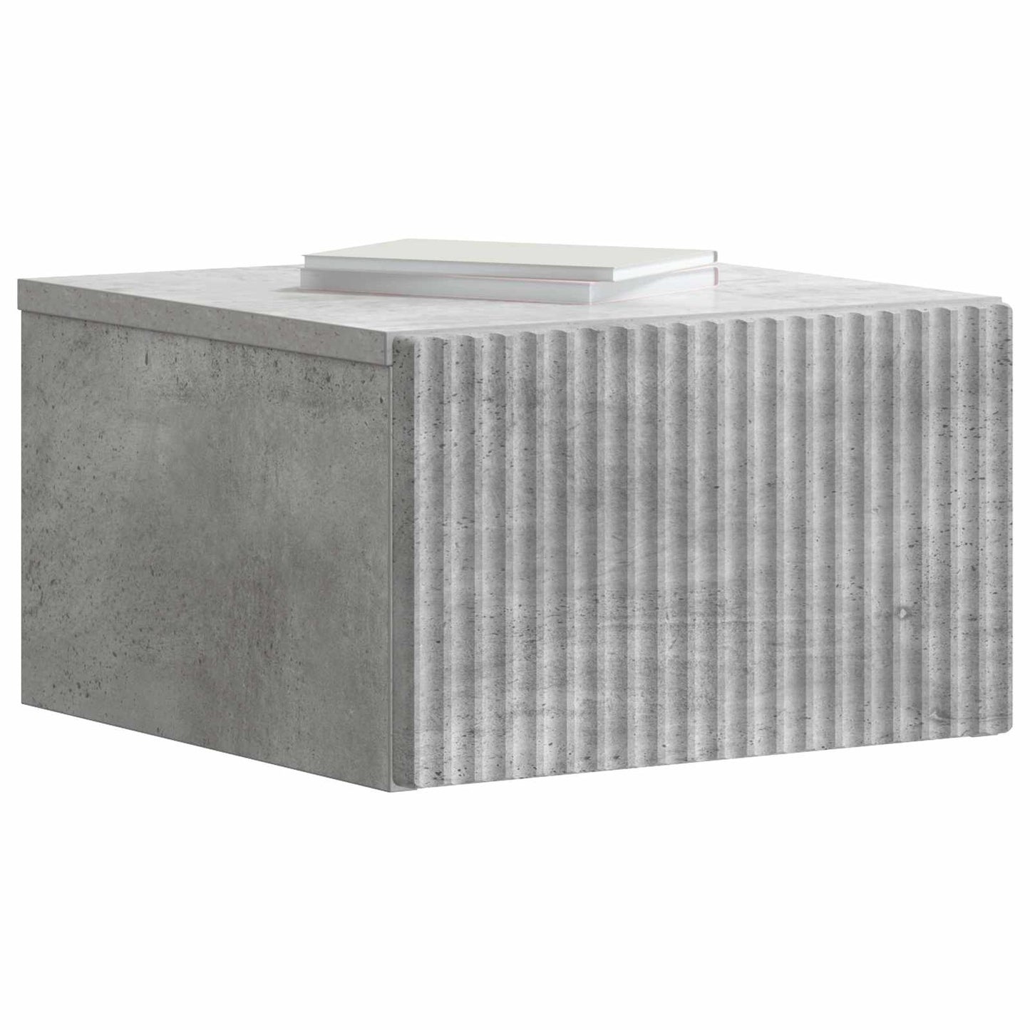Vegghengt Nattbord med skuff 2 pcs Betonggrå 33 x 34,5 x 20 cm