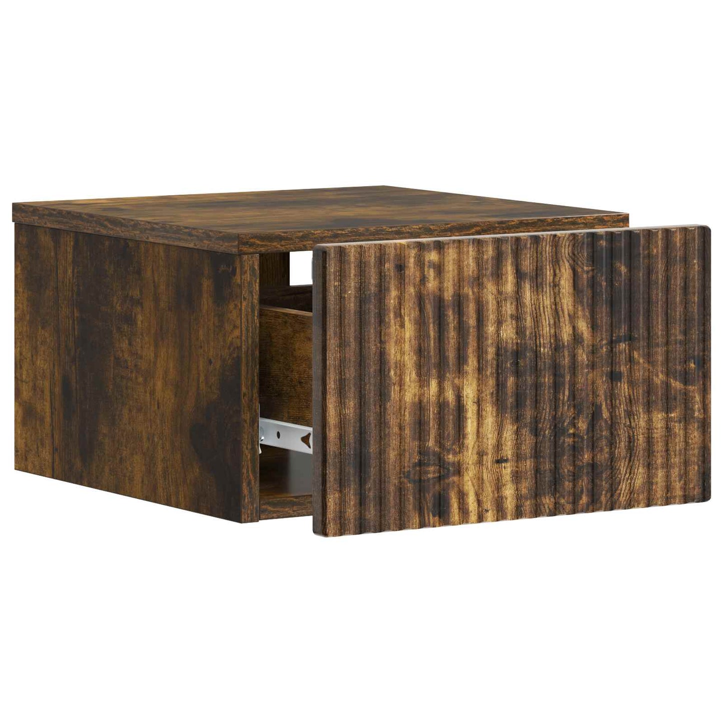 Vegghengt Nattbord Røkt Eik 33 x 34,5 x 20 cm Konstruert tre