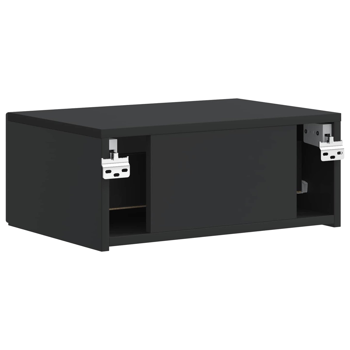 Vegghengt Nattbord Svart 49 x 34,5 x 20 cm Konstruert tre
