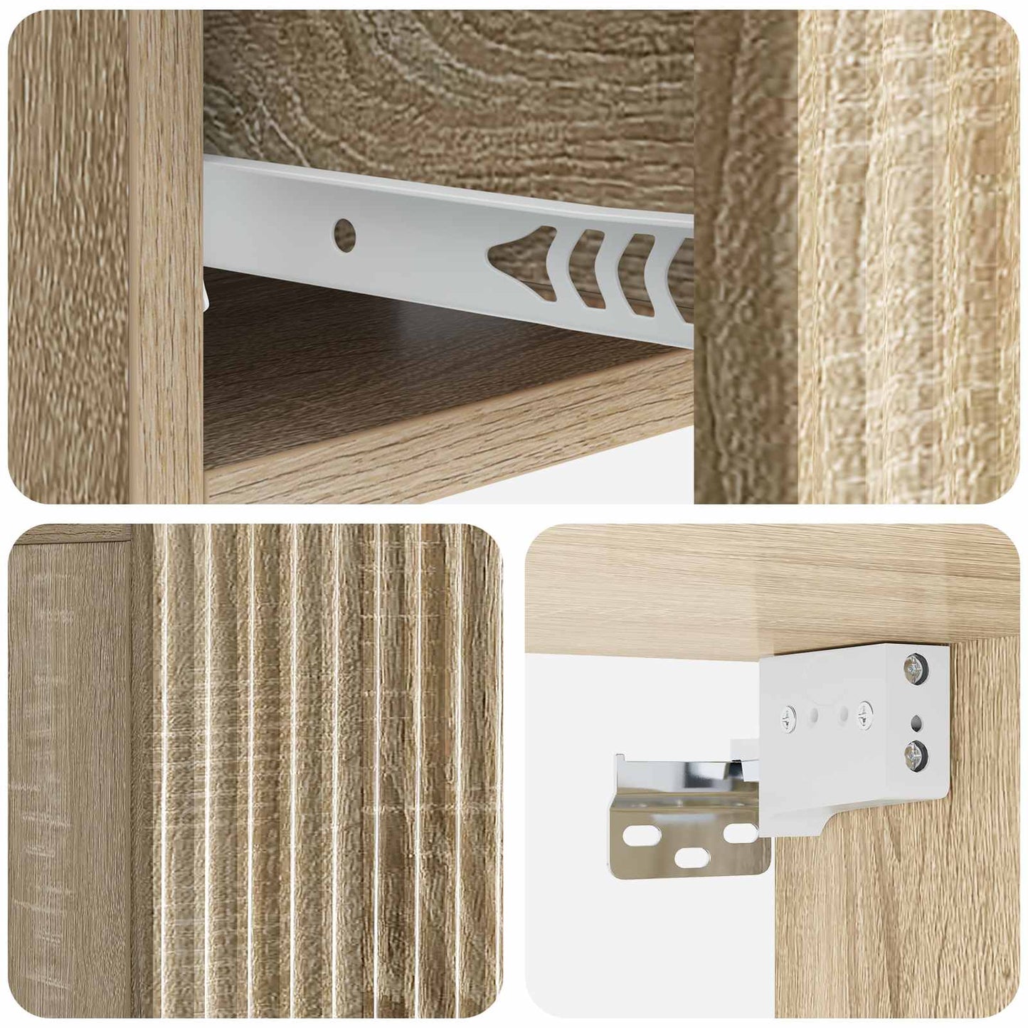Vegghengt Nattbord med skuff 2 pcs Sonoma eik 49 x 34,5 x 20 cm