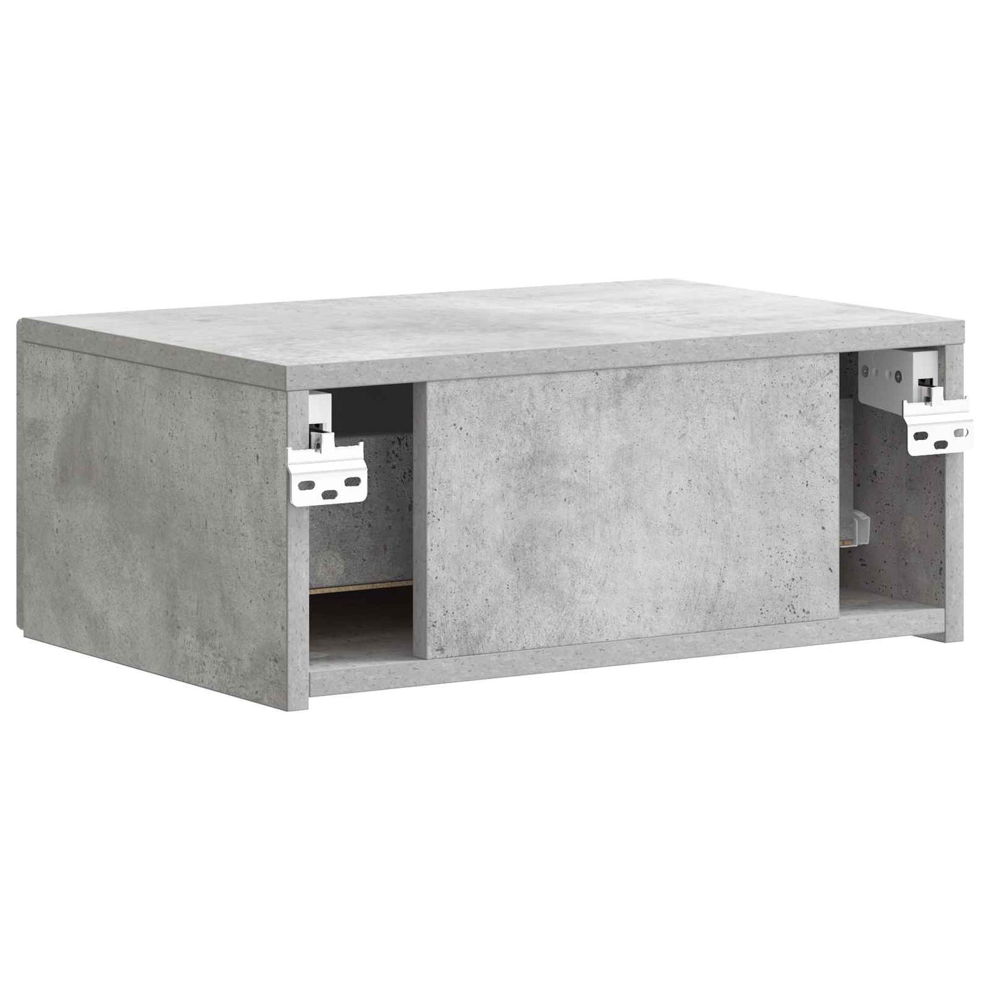 Vegghengt Nattbord Betonggrå 49 x 34,5 x 20 cm Konstruert tre