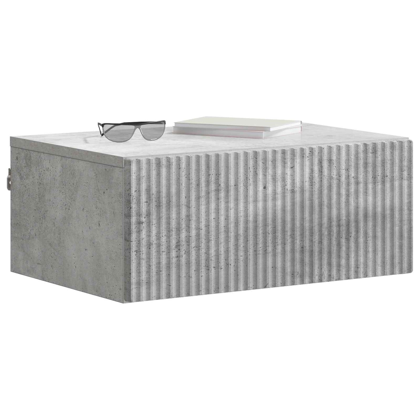 Vegghengt Nattbord Betonggrå 49 x 34,5 x 20 cm Konstruert tre